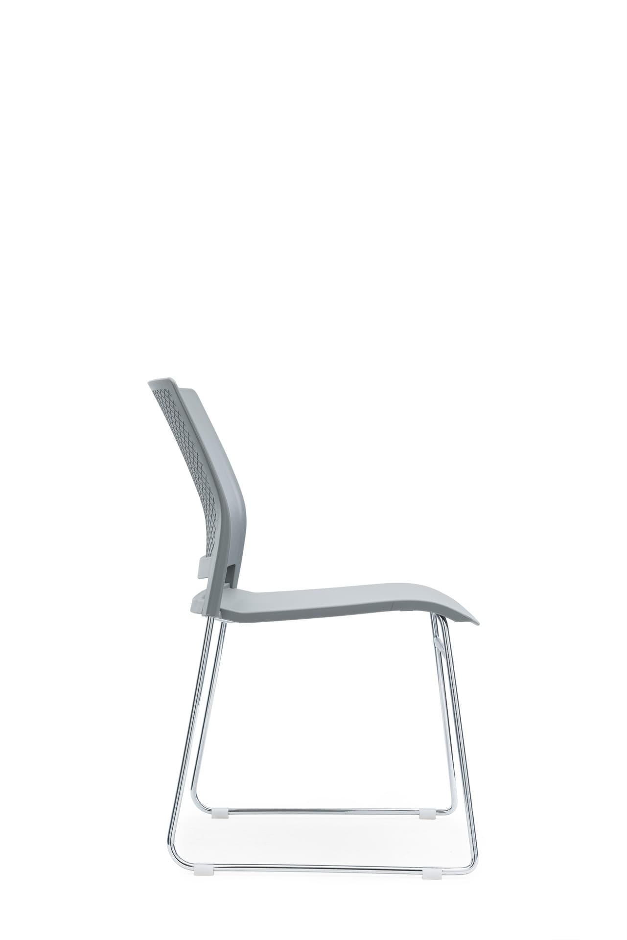 252 - nylon back and seat,steel chrome frame, stackable, — view 1