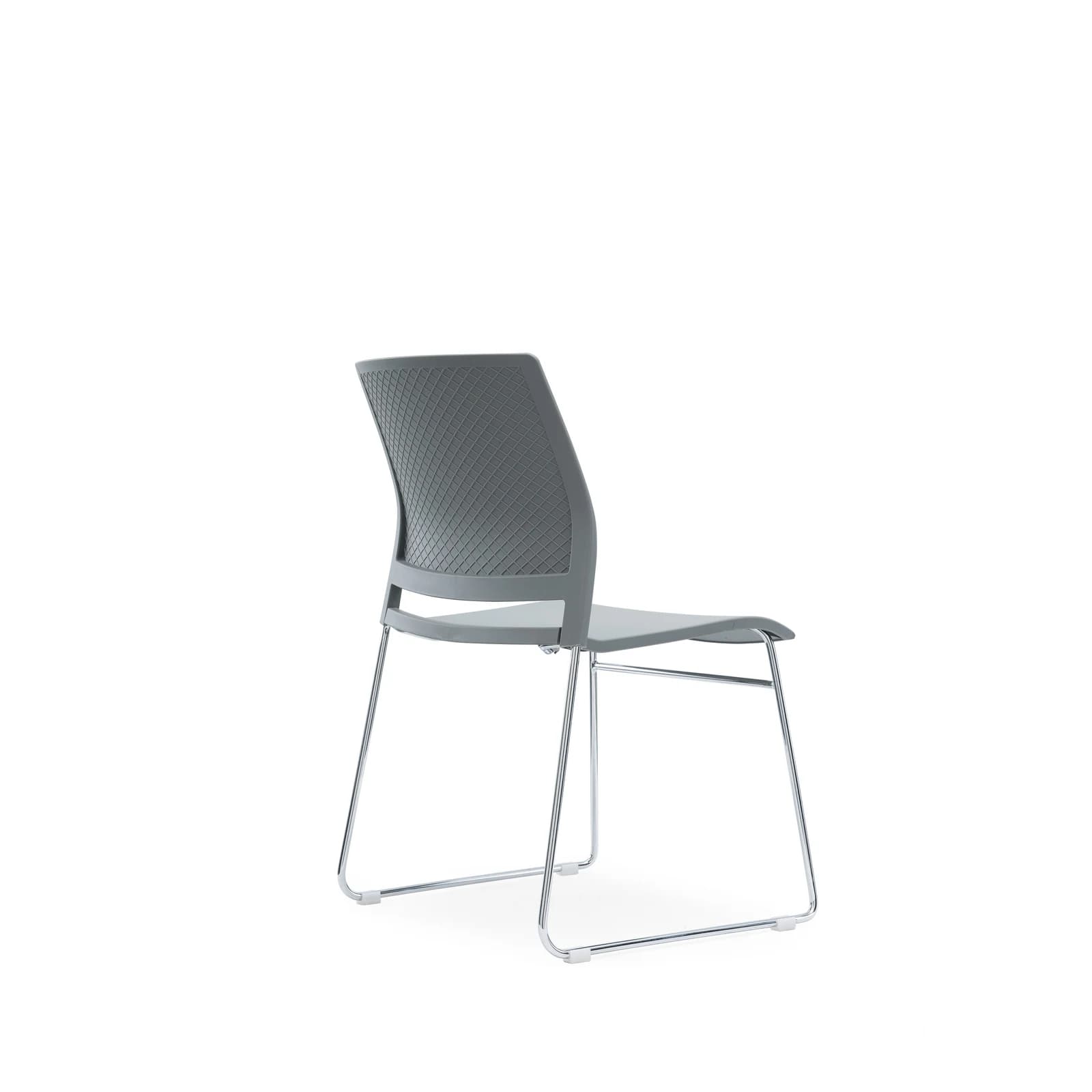 252 - nylon back and seat,steel chrome frame, stackable,